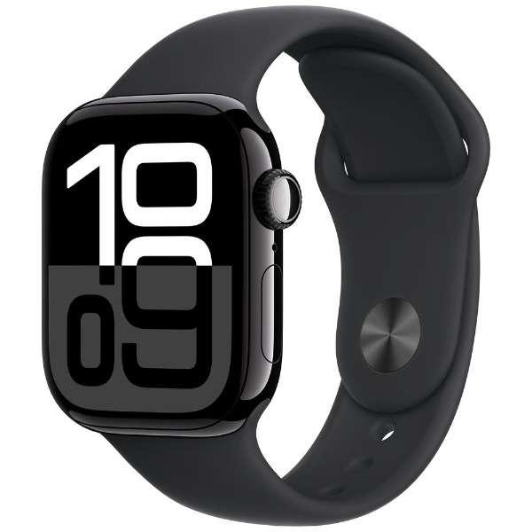 Apple Watch Series 10(GPSモデル)- 42mmジェットブラックアルミニウムケースとブラックスポーツバンド - M/L MWWF3J/A