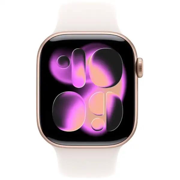 Apple Watch Series 11(GPS + Cellularモデル)- 42mmローズゴールドアルミニウムケースとライトブラッシュスポーツバンド - S/M MF8E4J/A